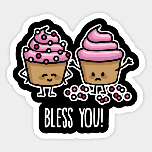 Bless you! cupcakes sprinkles sneezing cupcake Sticker